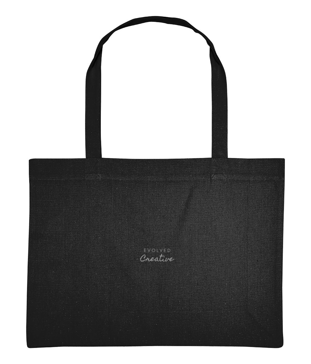 Large Tote Bag White Embroidery