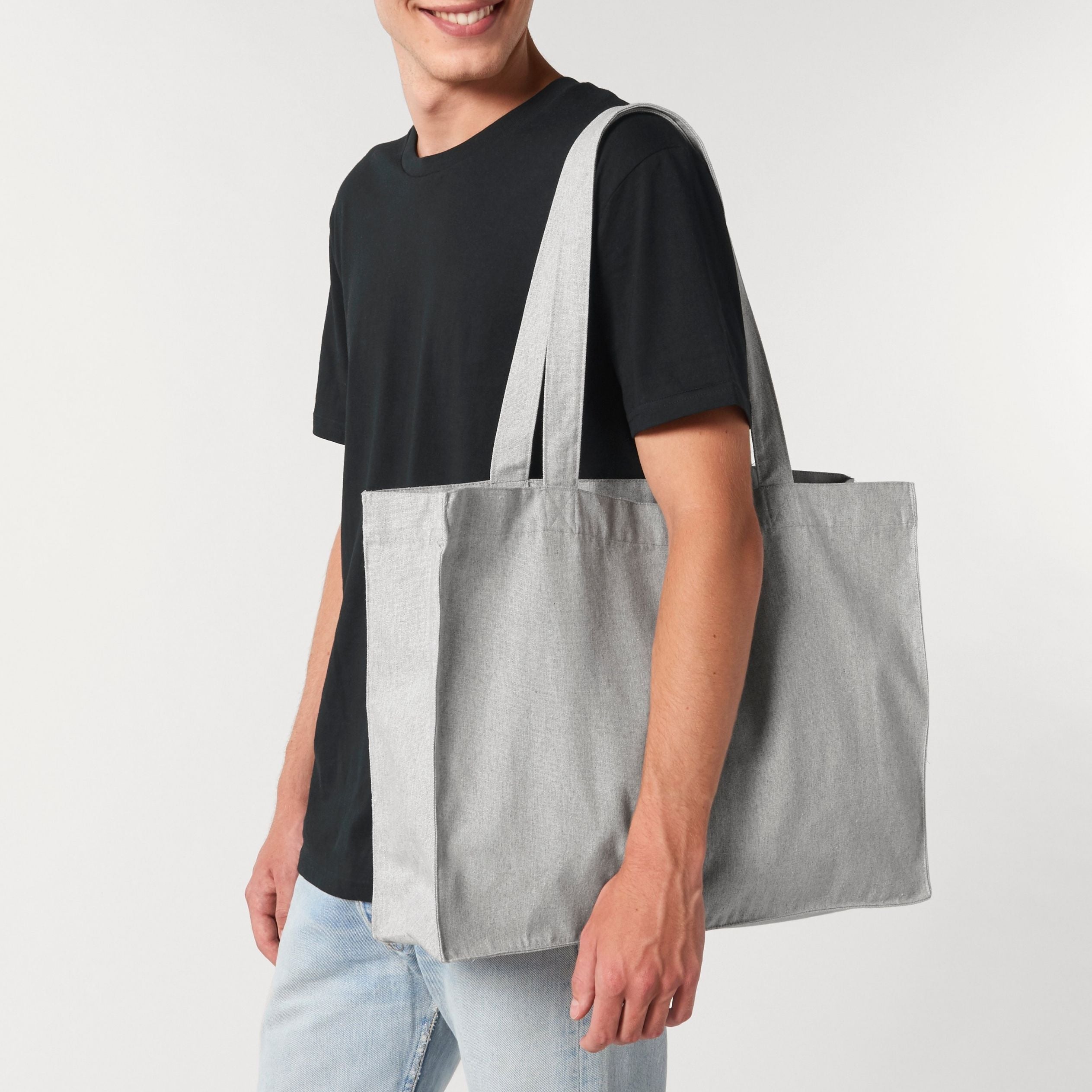 Large Tote Bag White Embroidery