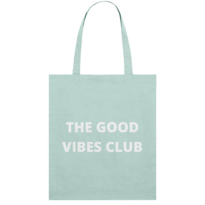Tote bag that says "The Good Vibes Club"