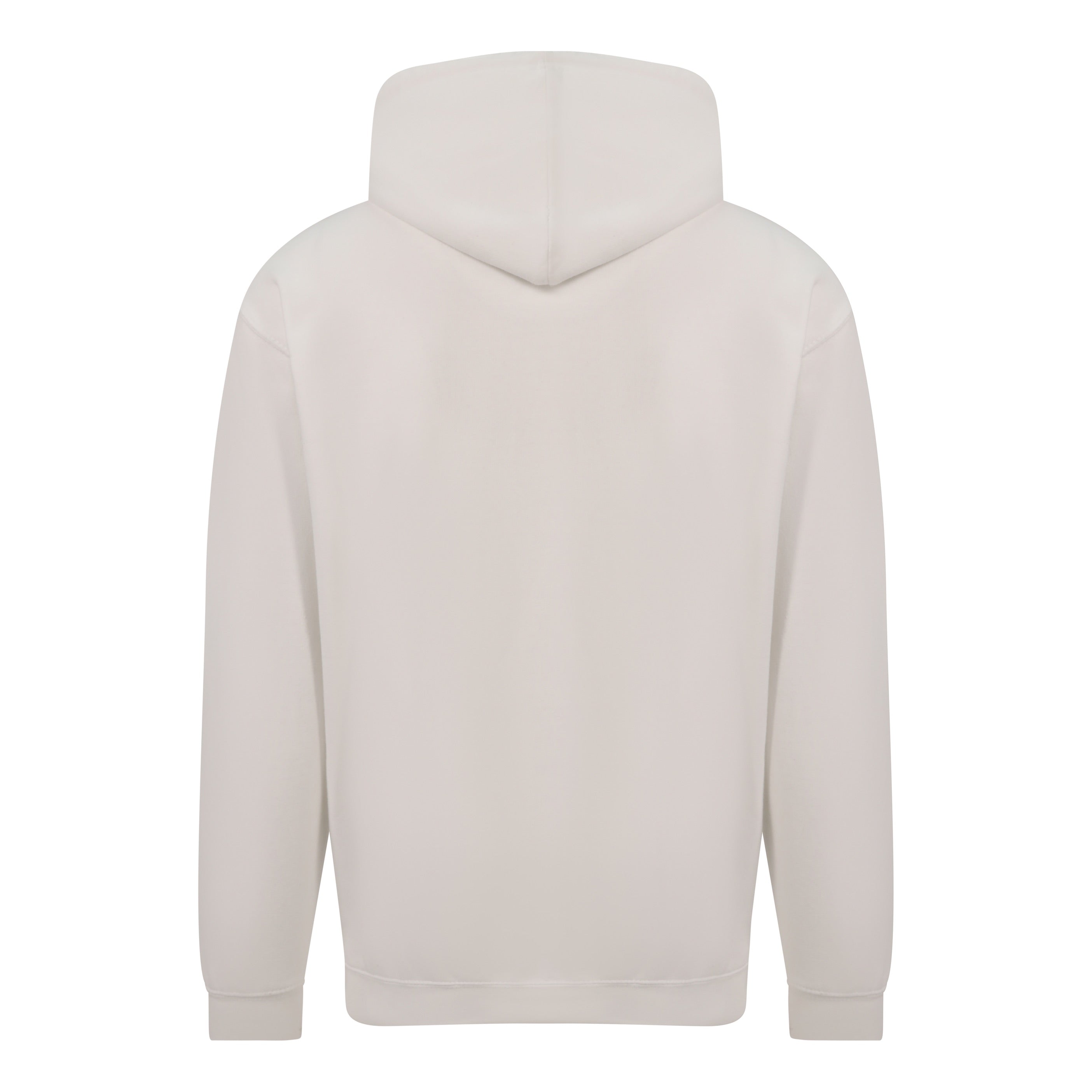 Arctic white hoodie with text that reads: Good Vibes All The Way. The Positive Affirmation Club in the middle of the chest. Text is in black writing 